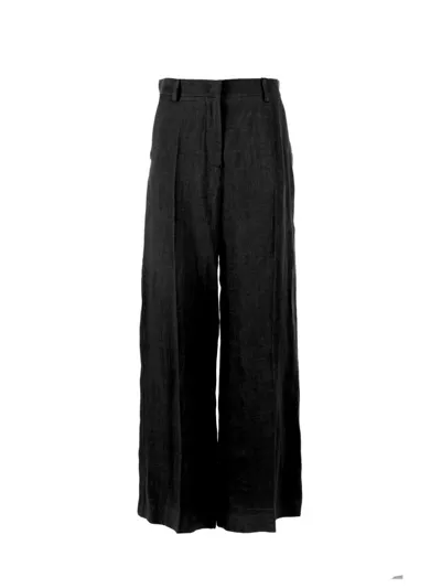 Weekend Max Mara High Waist Wide Leg Trousers In Black