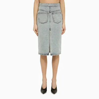 The Mannei Malmo Denim Skirt In Light Blue