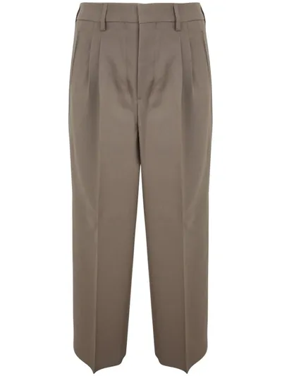 Ami Alexandre Mattiussi Straight Fit Trousers In Brown