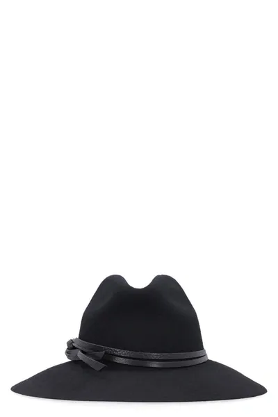 Golden Goose Deluxe Brand Curved Wide Brim Fedora Hat In Black