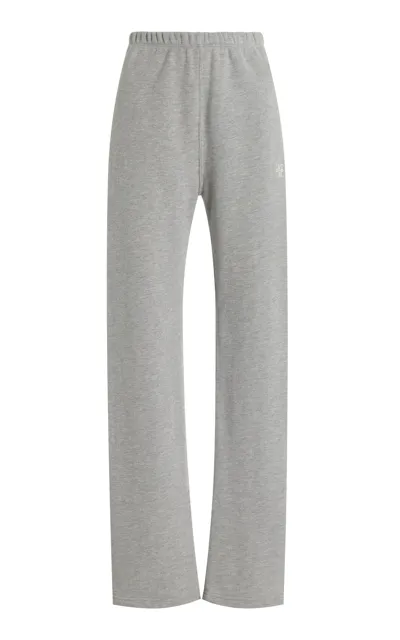 Éterne Cotton-modal Terry Straight-leg Sweatpants In Grey