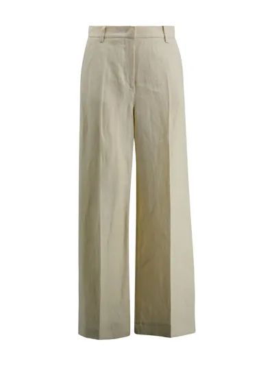 Weekend Max Mara Linen Palazzo Pants In Beige