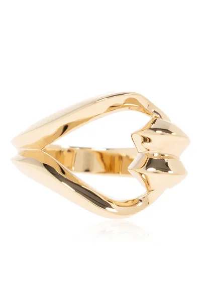 Saint Laurent Logo Ring In Gold