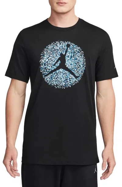 Jordan Pointillism Jumpman Graphic T-shirt In Blue/black