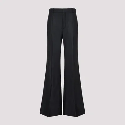 Chloé Wool Flare Trousers In Black