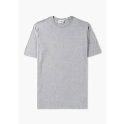 John Smedley Mens Lorca Welted T-shirt In Silver In Silver Fabric