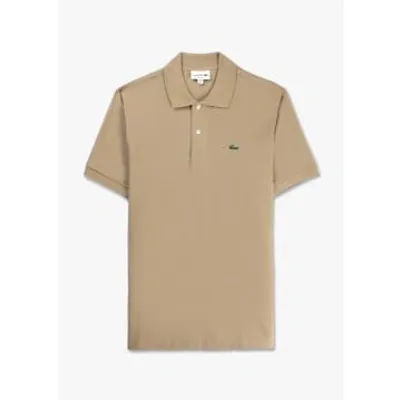 Lacoste Mens Classic Pique Polo Shirt In Beige In Beige Fabric