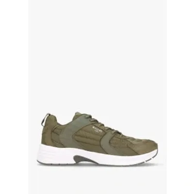 Mallet Holloway Mesh Sneakers In Khaki Leather