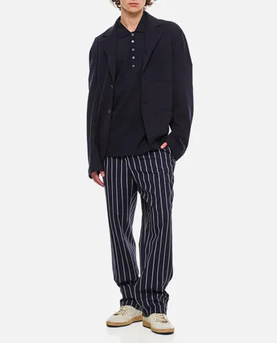 Thom Browne Wool Bold Stripe Trousers In Blue