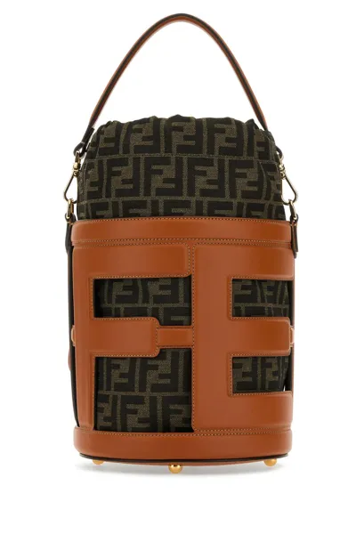 Fendi Cut Out Detailed Tote Bag In Brown