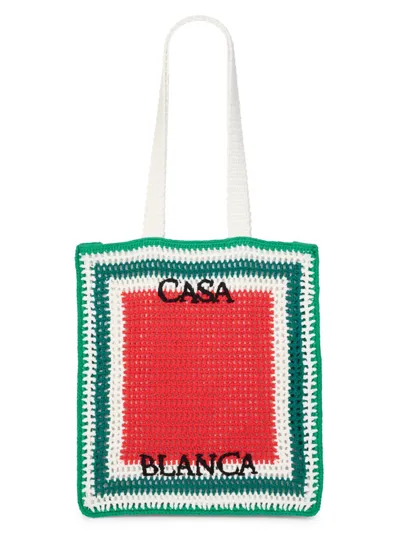 Casablanca Atlantis Crochet Tote Bag In Knit Multi