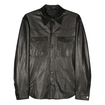 Santoro Leather Outerwears In Black