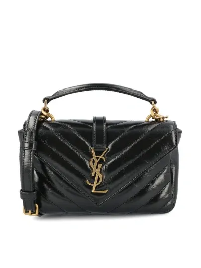 Saint Laurent College Mini Chain Bag In Black