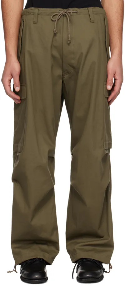 Ys For Men Khaki Drawstring Cargo Pants In 1 Beige