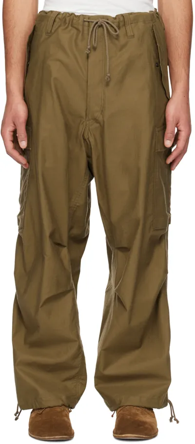 Ys For Men Khaki Drawstring Cargo Pants In 1 Khaki