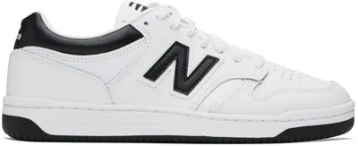 New Balance White & Black 480 Sneakers In White/black