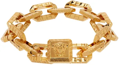 Versace Greca Quilting Bracelet In Gold