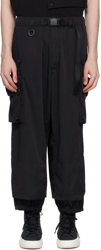 Y-3 Black Cuffed Cargo Pants