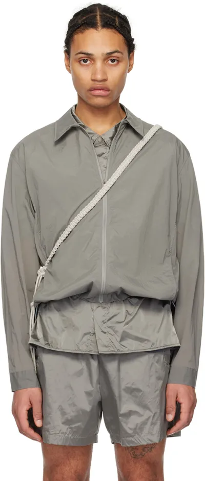 Amomento Gray Zip-up Shirt In Grey