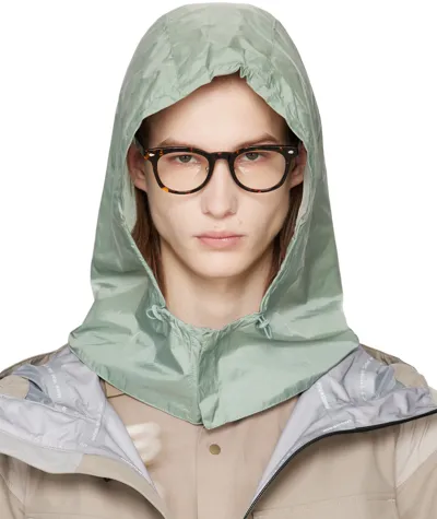 Amomento Green Glossy Nylon Hood Snood In Mint