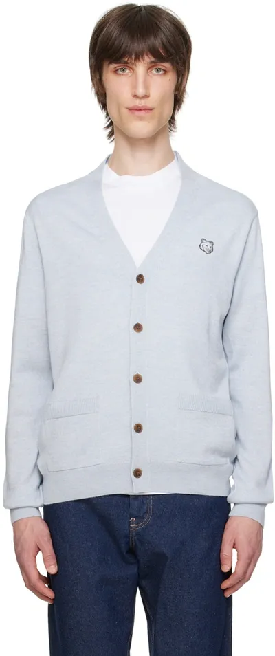 Maison Kitsuné Blue Bold Fox Head Cardigan