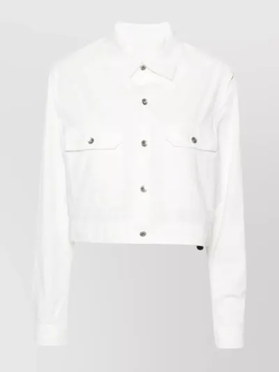 Rick Owens Drkshdw Cut-out Cropped Shirt In White