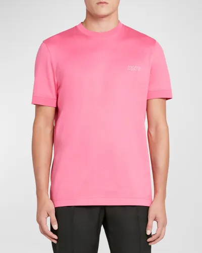 Knt Men's Outline Logo Crewneck T-shirt In Pink