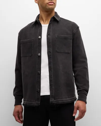 Ser.o.ya Men's Marcus Coated Denim Shirt Jacket In Black