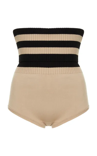 Dries Van Noten Tinca High-rise Knit Briefs In Neutral