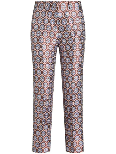 Etro Jacquard Cropped Trousers In Multicolour