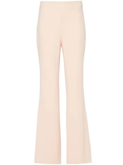 Twinset Logo-plaque Cady Flared Trousers In Pink