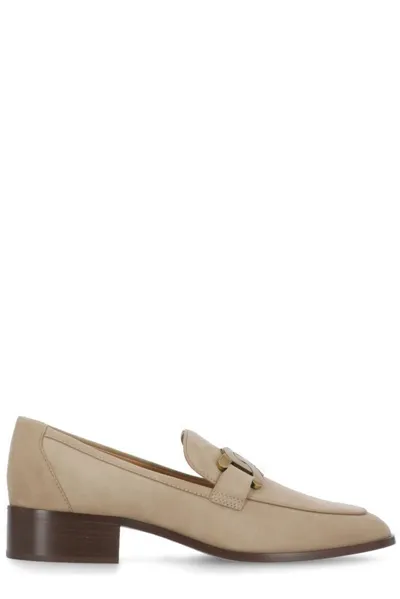 Tod's Logo Plaque Slip In Beige