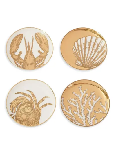 Jonathan Adler Maritime 4-piece Cocktail Coaster Set In White