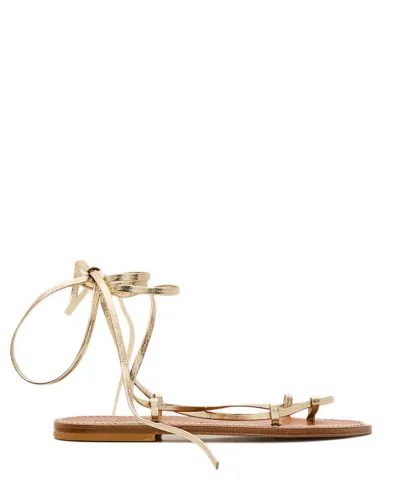 Kjacques Bikini Leather Sandals In Gold