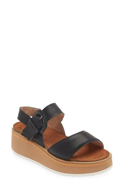 Naot Crepe Platform Sandal In Black