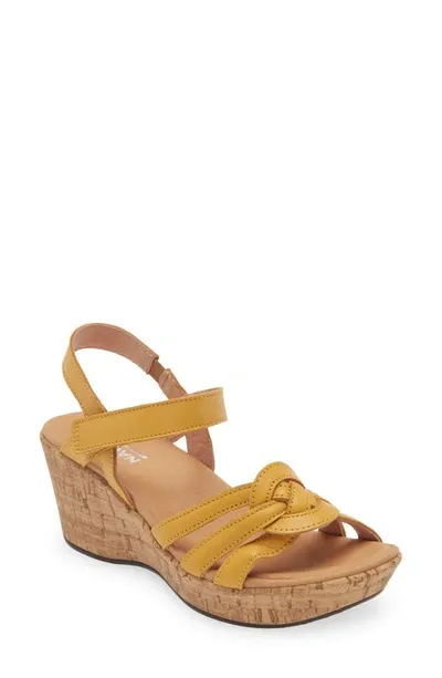 Naot Tropical Platform Wedge Sandal In Yellow