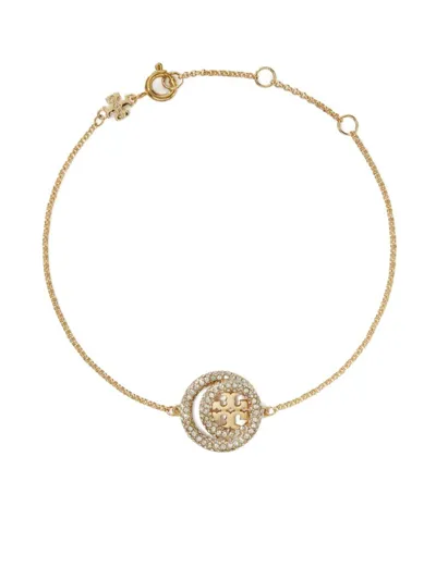 Tory Burch Miller Crystal-embellished Bracelet In Gold