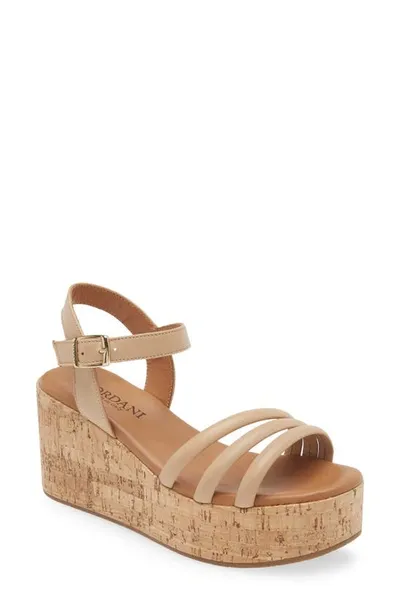 Cordani Jaxon Ankle Strap Platform Wedge Sandal In Natural Leather