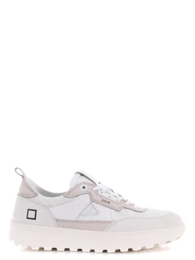 Date D.a.t.e. Sneakers Kdue Hybrid In Leather And Nylon In White