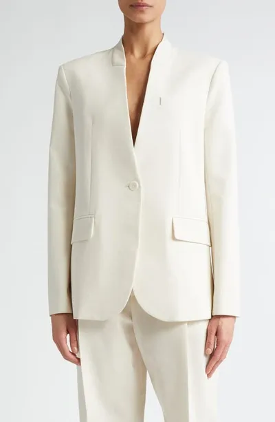 Maria Mcmanus Collarless Organic Cotton Blazer In Ivory