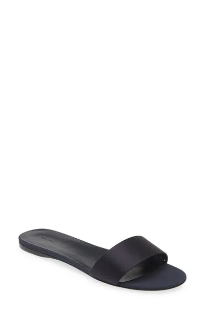 The Row Combo Leather Slides In Black