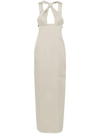 Sinéad O’dwyer Tie Cotton Maxi Dress In Neutrals