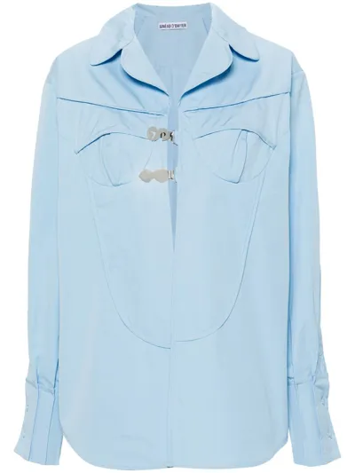 Sinéad O’dwyer Pyjama Logo-buckle Shirt In Blue