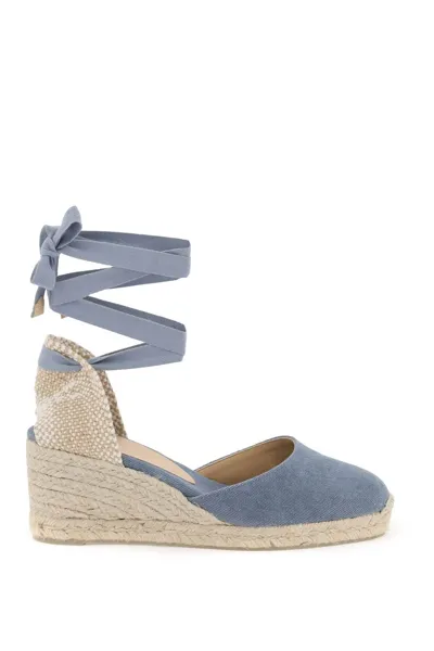 Castaã±er Carina Wedge Sandals In Blue