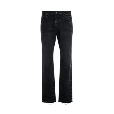 Amiri Release Hem Straight-leg Jeans In Black