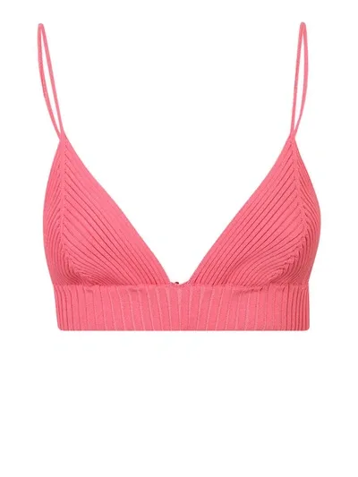 Ambush Ribbed Bra Top In Pink