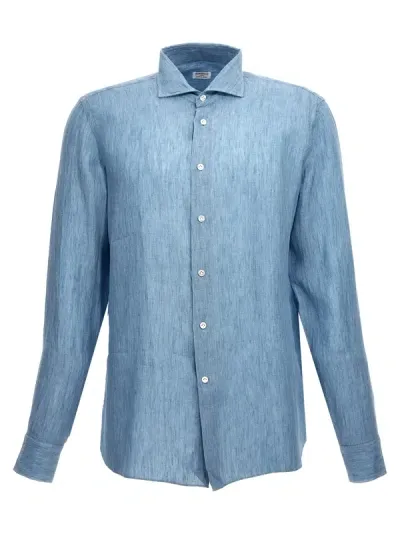 Borriello Linen Shirt Shirt, Blouse In Light Blue