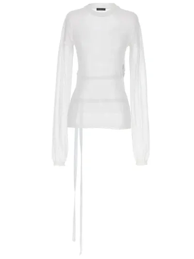 Ann Demeulemeester White Lace Up Detail Sweater