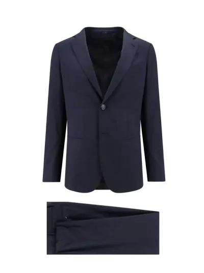 Giorgio Armani Soho Virgin Wool Suit In Blue