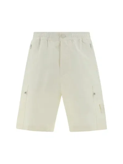 Stone Island Compass Cotton Bermuda Shorts In Neutrals